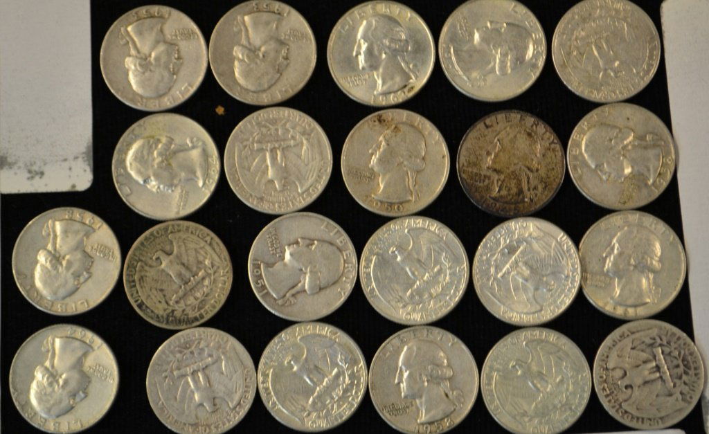 Grouping Of 90% Silver Washington Quarters (1 of 2)