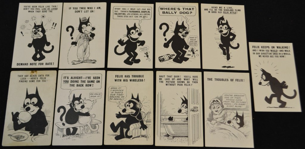 Felix B&W Comic Book Post Cards: Eleven Felix B&W Comic Book Post Cards