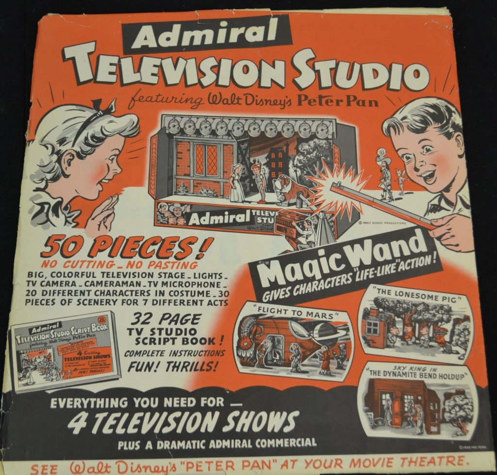 Admiral Television Studio: Admiral Television Studio featuring Peter Pan, Flight to Mars, The Lonesome Pig, The Dynamite Bend Holdup. Unopened from 1953.