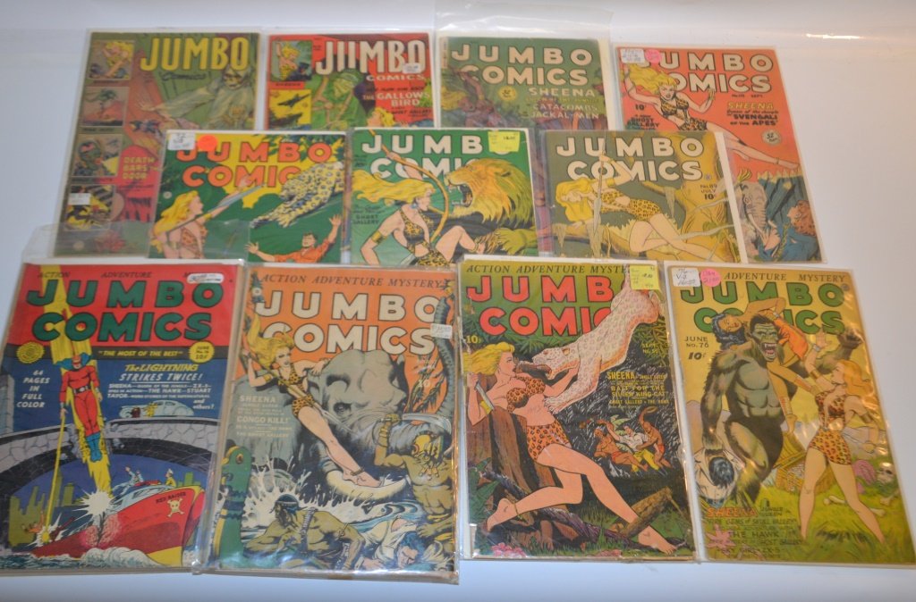 Grouping Of Eleven 10 cent Jumbo Comics (1 of 3)