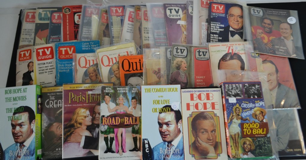 Grouping of 46 TV Guides, Quicks, VHS, DVD, movies (1 of 3)