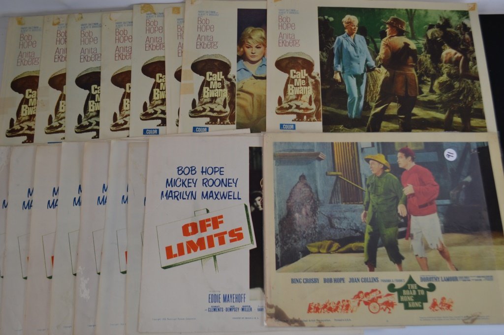 Grouping of 25 Bob Hope Related Movie Posters: Grouping of 25 Bob Hope related movie posters measures 14" x 11"