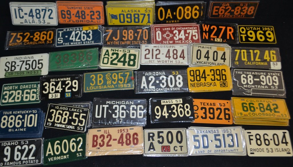 Small license plates from the United States, date (1 of 3)