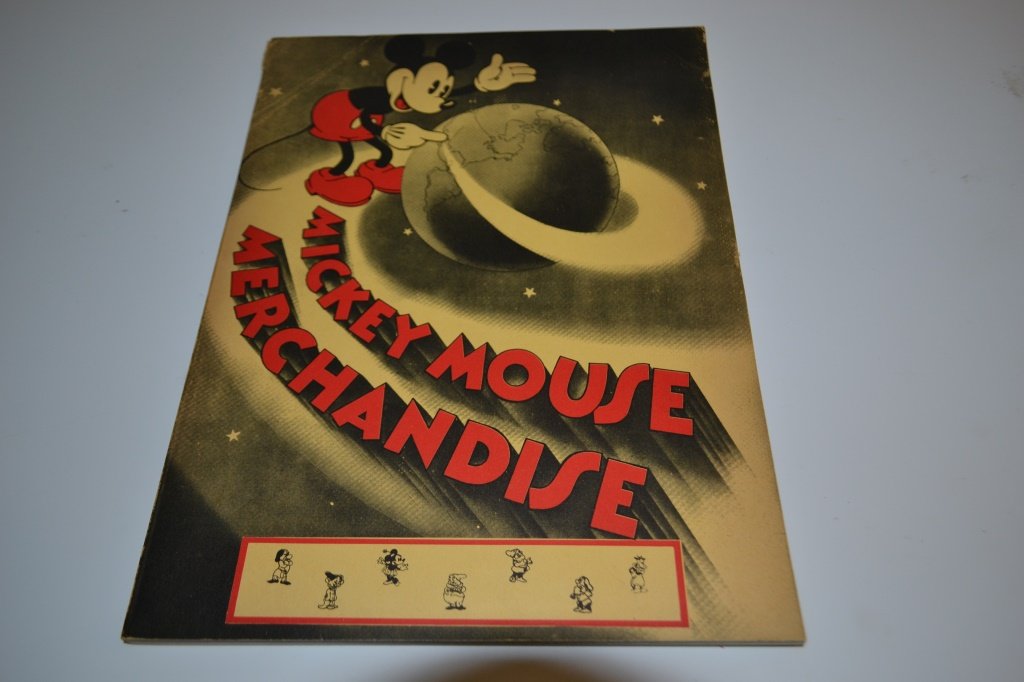 Mickey Mouse Merchandise Catalog 1930's: 1930's Mickey Mouse merchandise catalog, in fair condition, spine is tight but missing spine paper, no pages loose, no dog ears or creases
