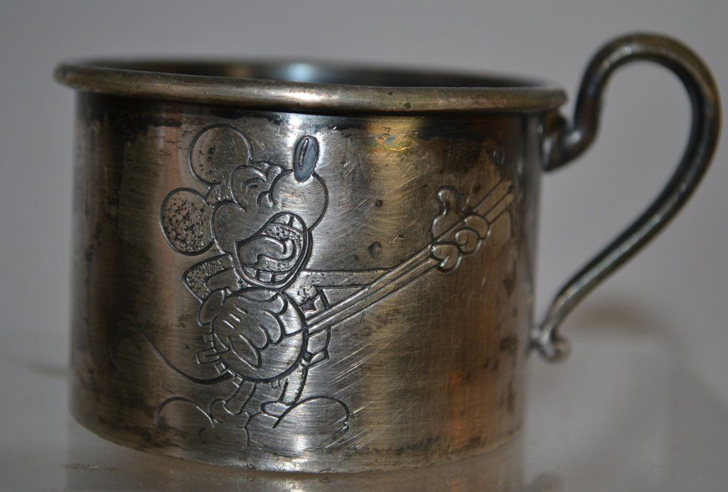 1930's Era Silver Plated Child's Mickey Mouse Mug (1 of 4)