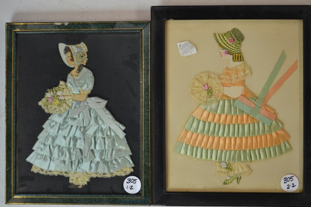 Two Framed Ribbon Paper Dolls (1 of 3)