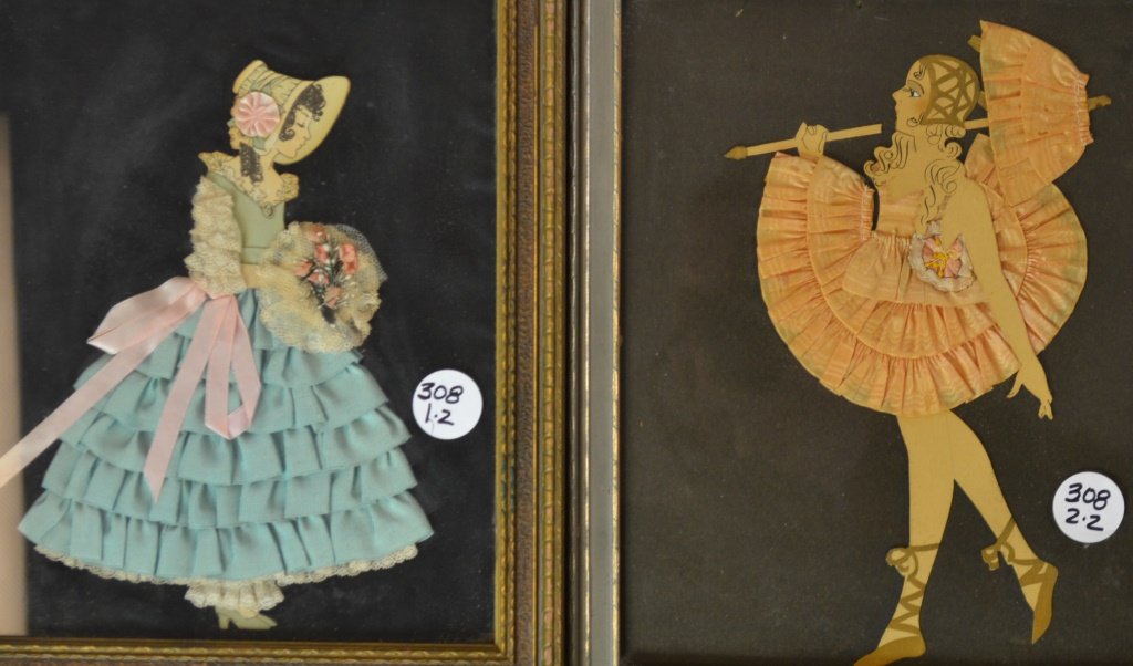 Two Framed Ribbon Paper Dolls (1 of 3)