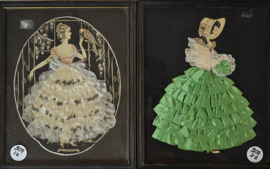 Two Framed Ribbon Paper Dolls (1 of 3)