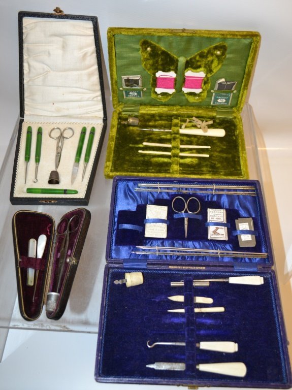 Four late 19th / Early 20th C. Sewing Boxes (1 of 5)