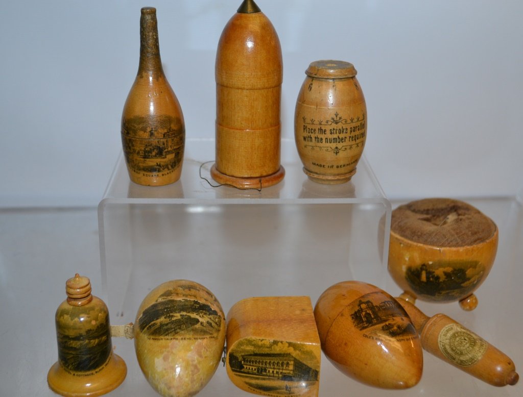 Six Mauchline Ware Sewing Items & Others (1 of 4)