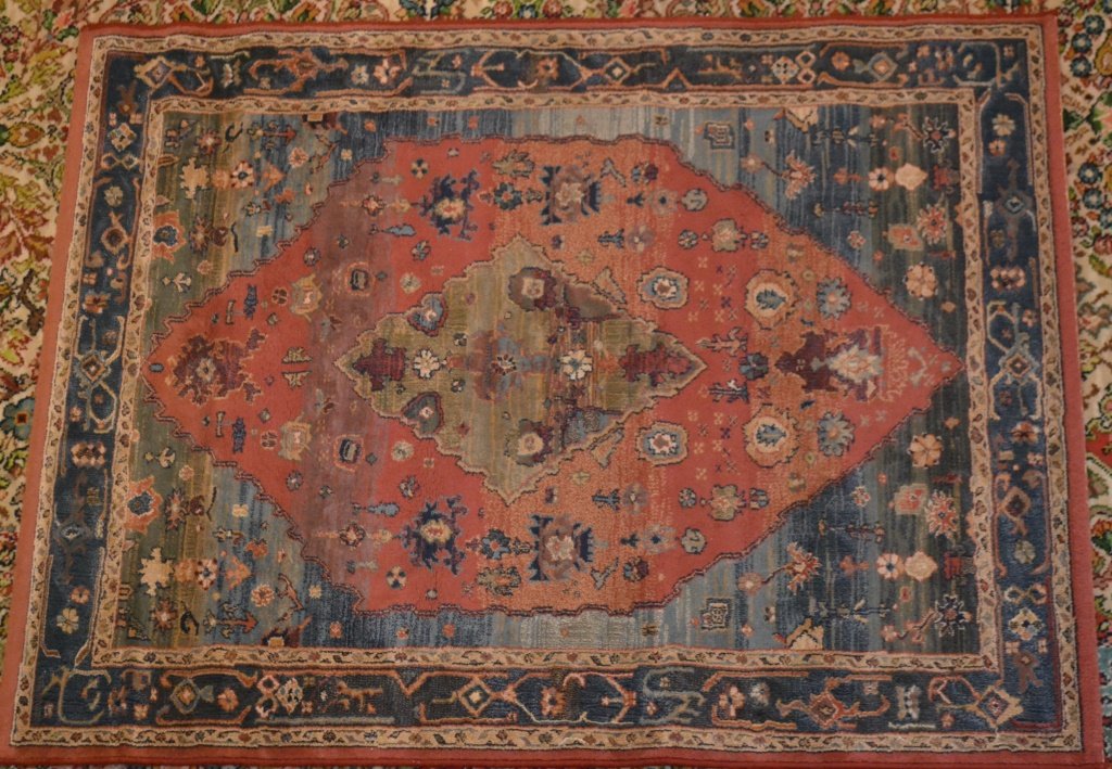 Contemporary Oriental Blue & Red Rug (1 of 3)