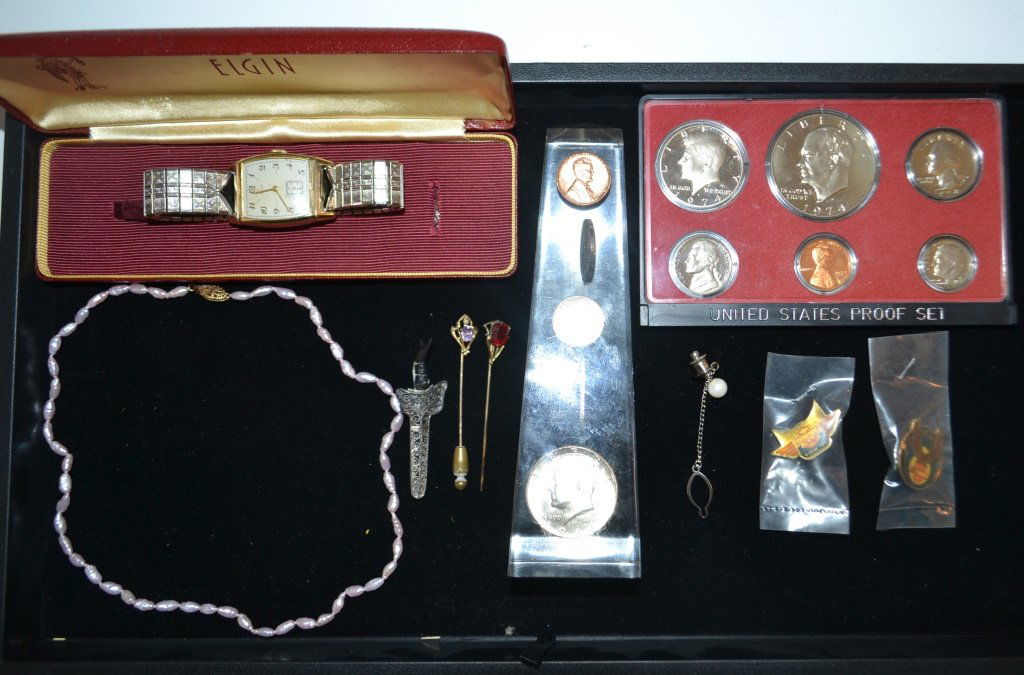 10 Kt Gold Filled Elgin Mens Watch, Proof Sets (1 of 4)