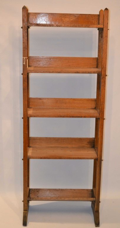 Golden Oak 5 Shelf Store Display Rack (1 of 2)