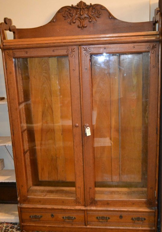 Early 20th C Golden Oak Folk Book Shelf 3 Shelves (1 of 1)