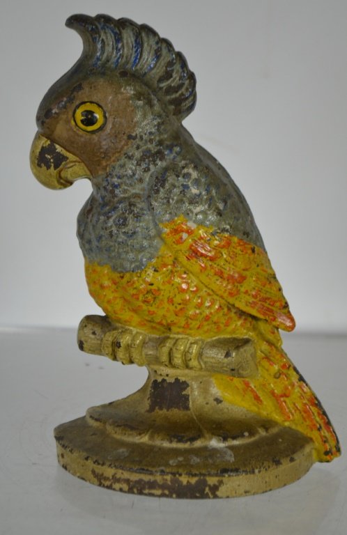 Late 19th Century Cast Iron Parakeet Door Stop (1 of 1)