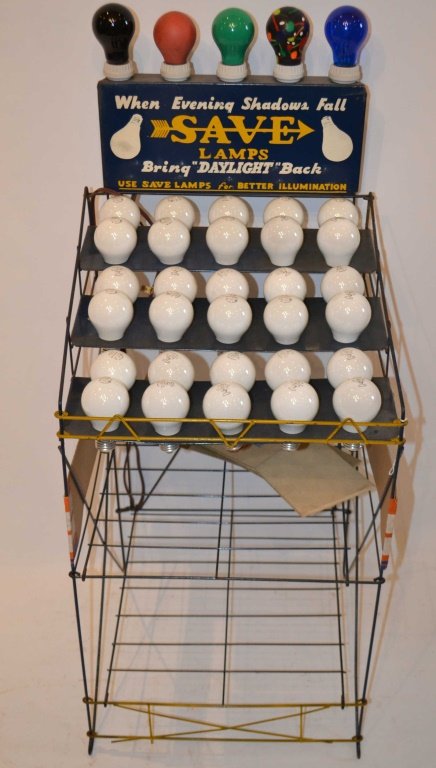 Mid Century Save Lamps Light Bulb Store Display (1 of 2)