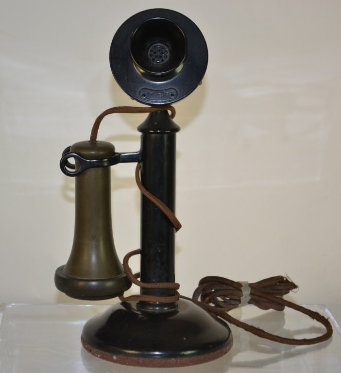 American Tel & Tel Company Stick Phone: American Tel & Tel Company stick phone #323 US Patent date January 14, 1913; measuring 12 in H