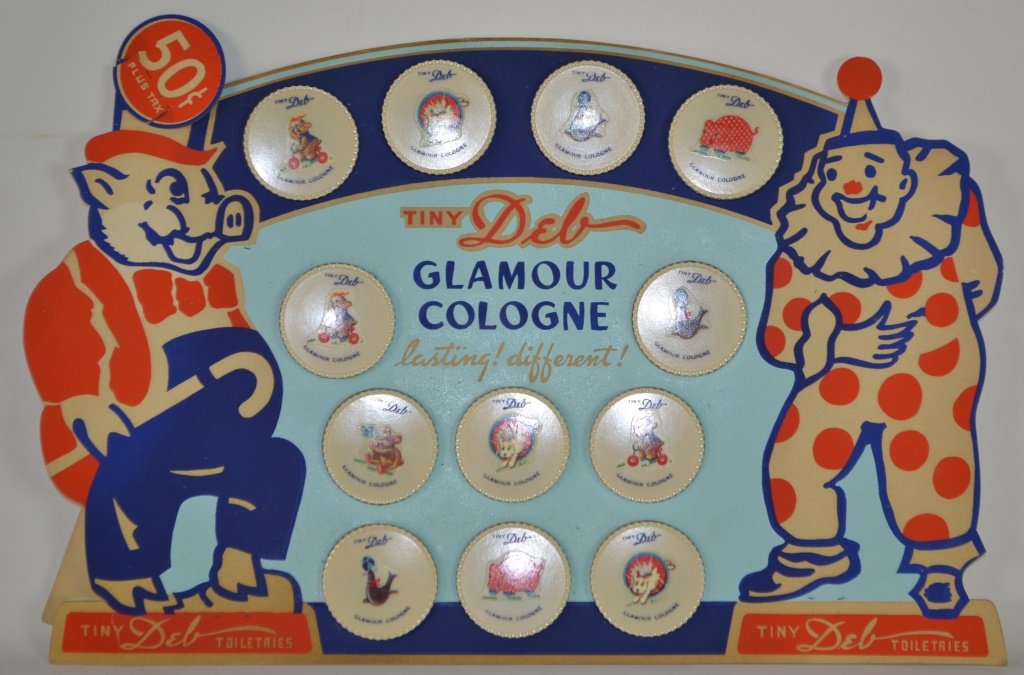 1950s Era Rare "Tiny Deb Glamour Cologne" Display (1 of 6)