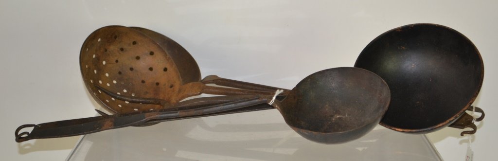 5 Piece Copper and Tin 19th/20th C Utensil Lot (1 of 2)