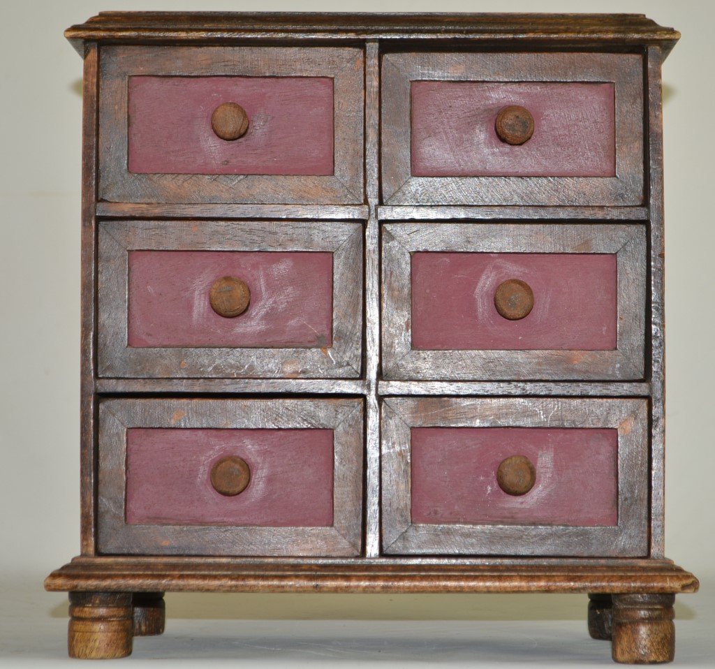 Early 6 Drawer Walnut Spice Chest (1 of 2)