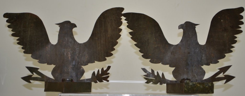 Pair of Patriotic 20th century Tin Candle Holders (1 of 3)