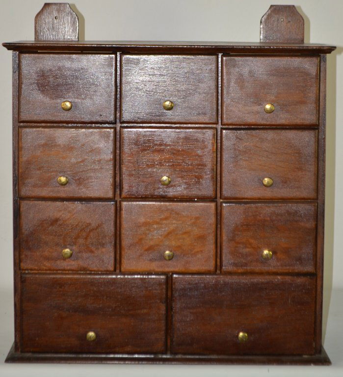 First Half 20th C 11 Drawer Apothecary Cabinet (1 of 3)