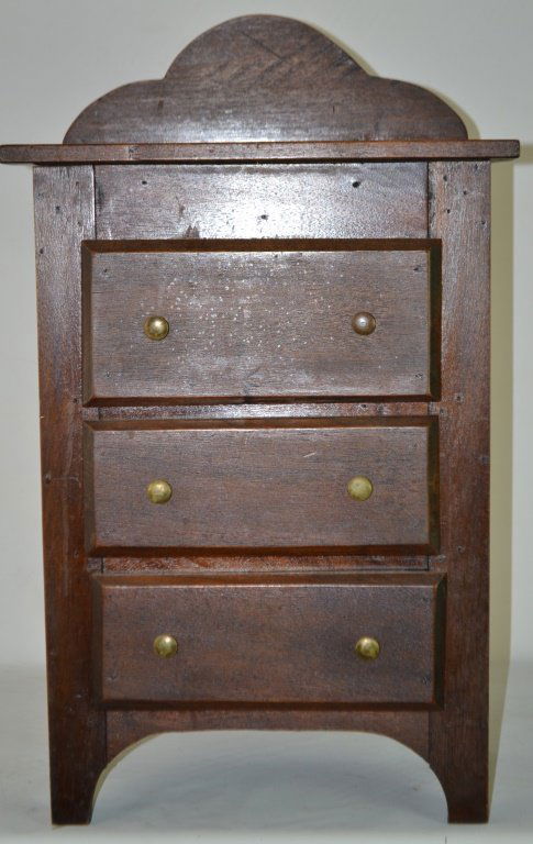Walnut Small Scale 3 Drawer Chest (1 of 2)