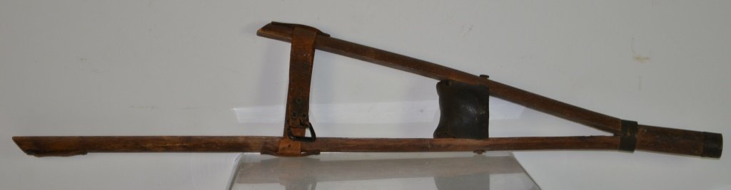 Post civil war wood leg for below knee amputation: Post civil war wood leg for below knee amputation. Overall height is approx 40 inches.