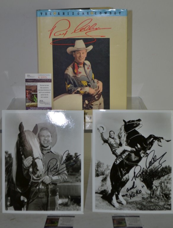 Rex Allen Certified Autographed Lot: Rex Allen Certified Autographed Lot including: Signed copy of Rex Allen's, " My life, Sunrise to Sunset", 2 signed black and white photographs, all 3 have JSA Authentication certificates