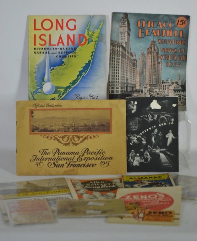 Large Grouping Of Vintage Epherema: Large Grouping Of Vintage Epherema including: 1916 Life Stories of the movie Stars, 1934 Sugar Refining Co. Worlds Fair, Early Advertising, Worlds Fair Sears & Roebucks Brochure w/ pop out centerfold,