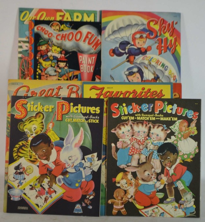 Grouping of Eight Vintage Jumbo Coloring Books (1 of 3)