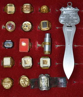 Collection Of Fifteen Vintage Premium Rings: Collection Of Fifteen Vintage Premium Rings including: Toro, Lone Ranger Movie Ring, Cracker Jack Ring,