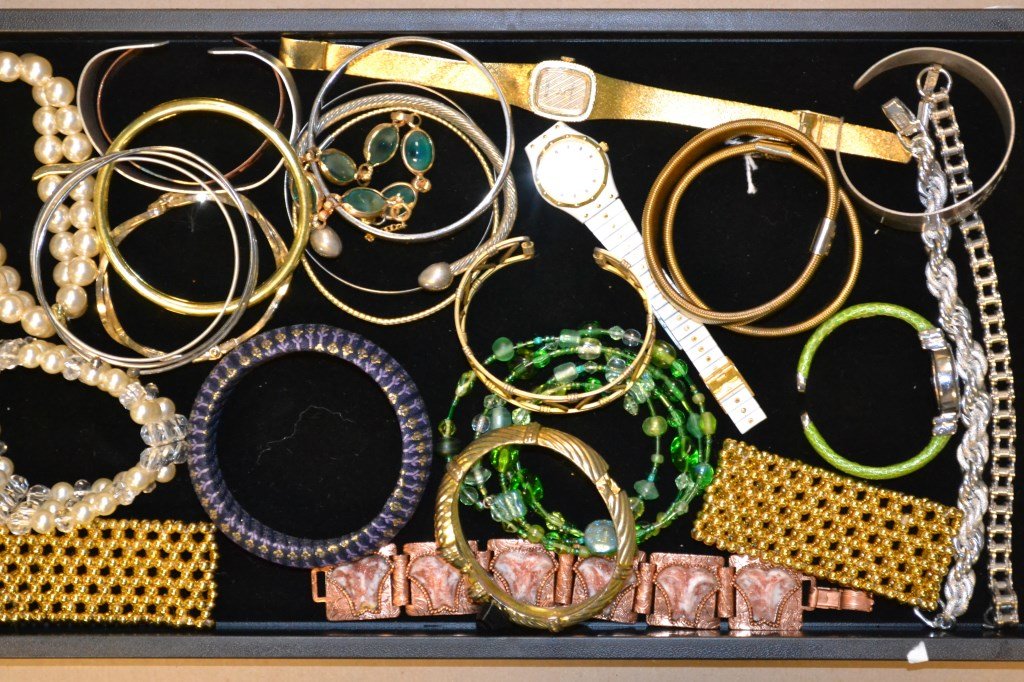 Grouping Of Costume Bracelets: Grouping Of Costume Bracelets including: Beaded bracelets, cuffs, Faux Pearls