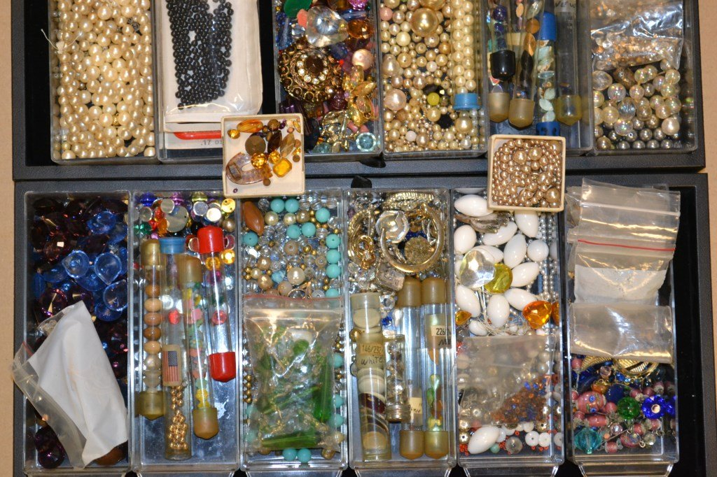 Two Trays Of Loose Stones, Beads, & Jewelry Repair (1 of 2)