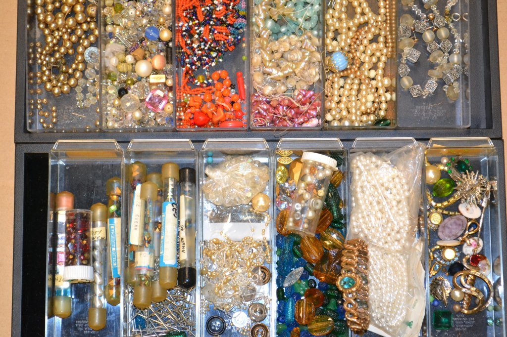 Two Trays Of Loose Stones, Beads, & Jewelry Repair (1 of 1)