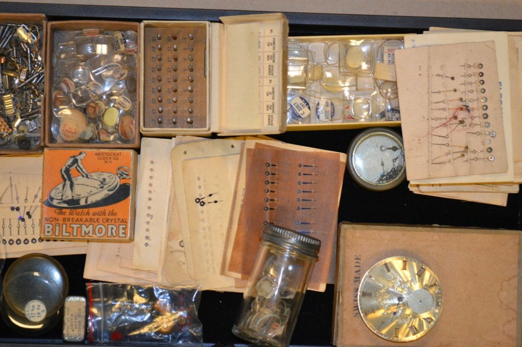 Pocket Watch Hands, Crystals and Parts & Movement (1 of 1)