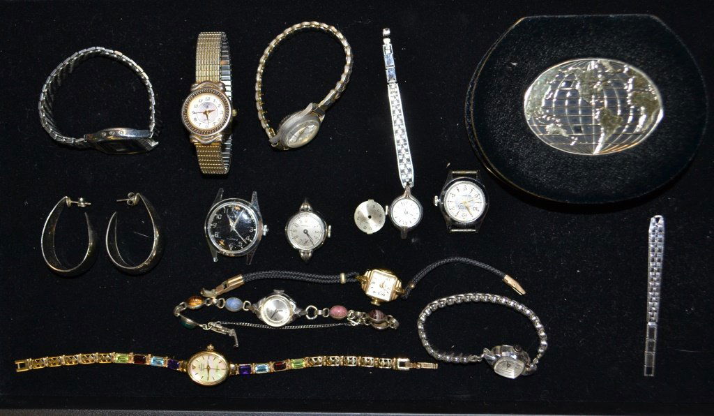 Tray Of Misc. Ladies Wrist Watches & Other Items (1 of 1)