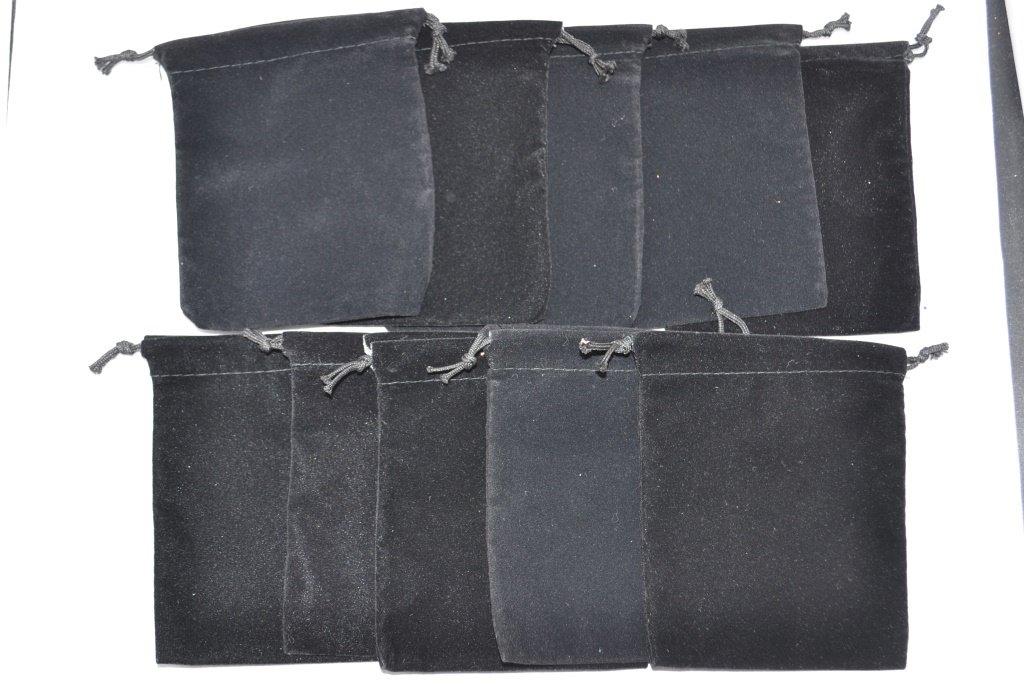 10 Black Plush Knife Pouches with Drawstring: 10 Black Plush Knife Pouches with Drawstring; fits up to 4.5 inch knife each