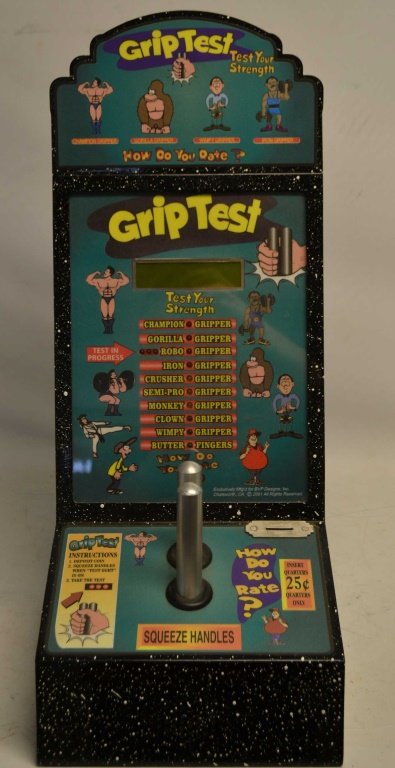 Mr. Vend Grip Test (2001): Mr. Vend Grip Test (2001) Test Your strength, How Do You Rate? measures 24"h x 10"w x 11.50"d working condition