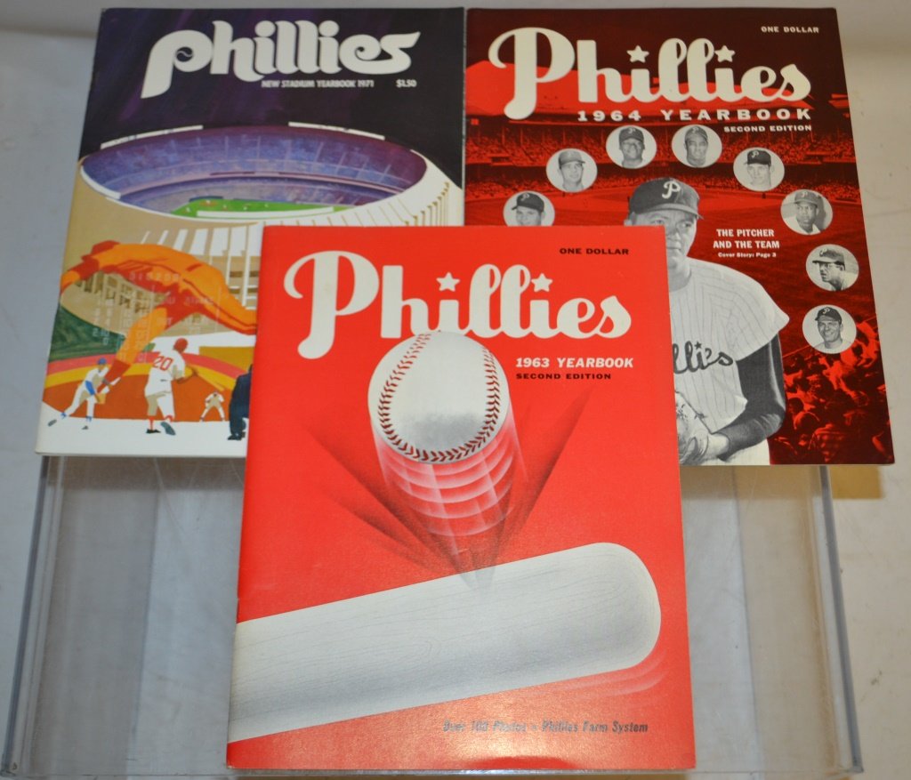 Three Philadelphia Phillies Year Books: Three Philadelphia Phillies Year Books including: 1963, 1964, and 1971.