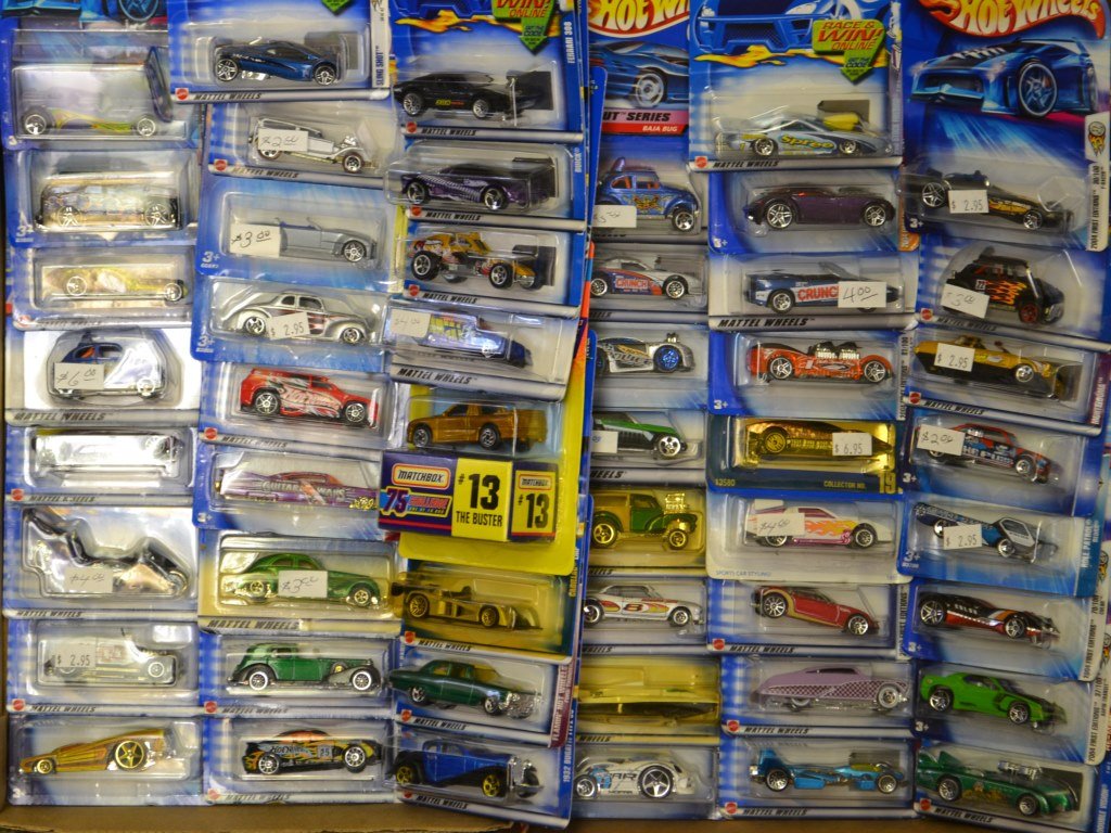 50 Hot Wheels, Matchbox Die Cast Cars: Approx. 35 New Old Stock Most in Original Card Back Bubble Displays Hot Wheels, Match Box etc.