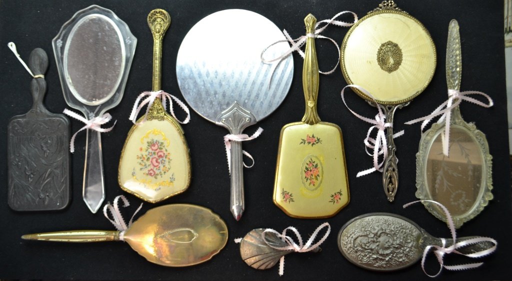 Collection Of Ten Vintage Hand Mirrors: Collection Of Ten Vintage Hand Mirrors