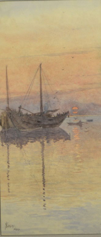 Japanese Wood Block Print, signed M. Kosugi, Nikko (1 of 2)