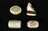 4 French and English Ceramic w/ Metal Snuff Boxes