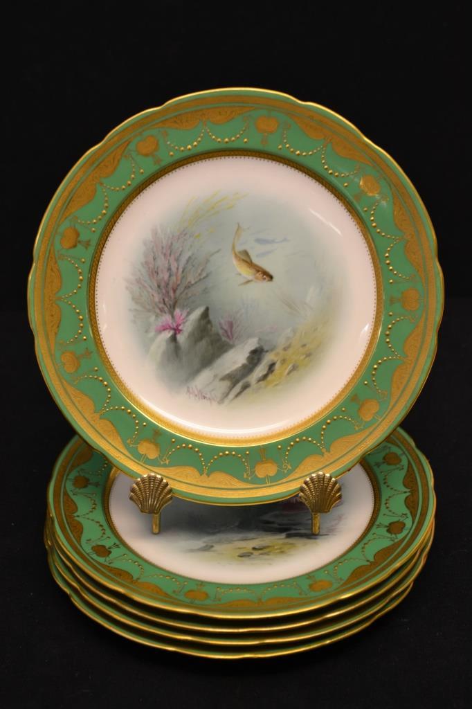 Set of 5 Mintons, Hamilton & Clarke Co.: Set of 5 Mintons, Hamilton & Clarke Co. Pittsburgh Luncheon Plates England measuring 8.75" Dia. good condition