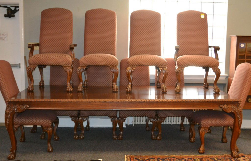 Large Scale Dining Room Table and Ten Chairs (1 of 4)