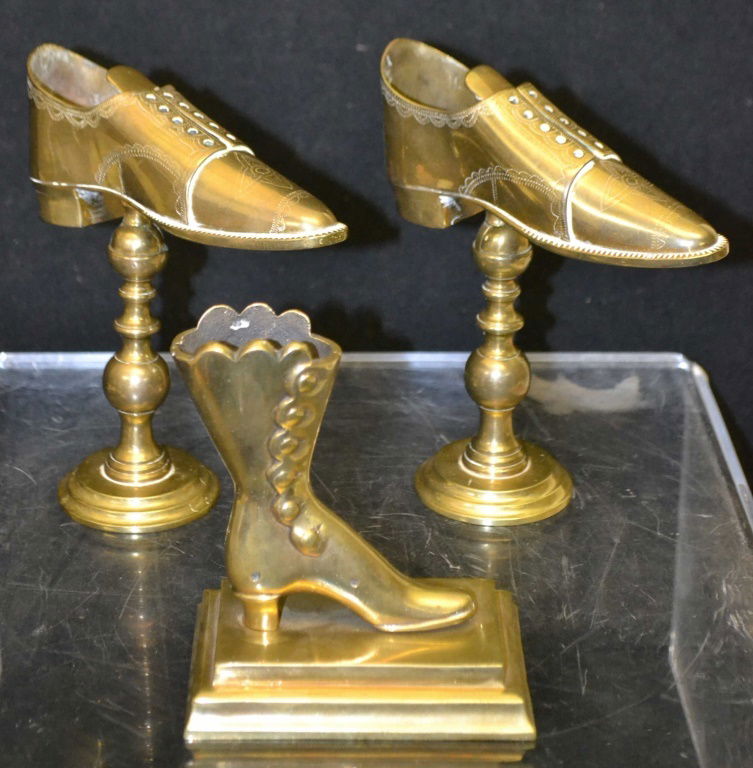Pair of Brass Shoe Store Display & Another (1 of 3)