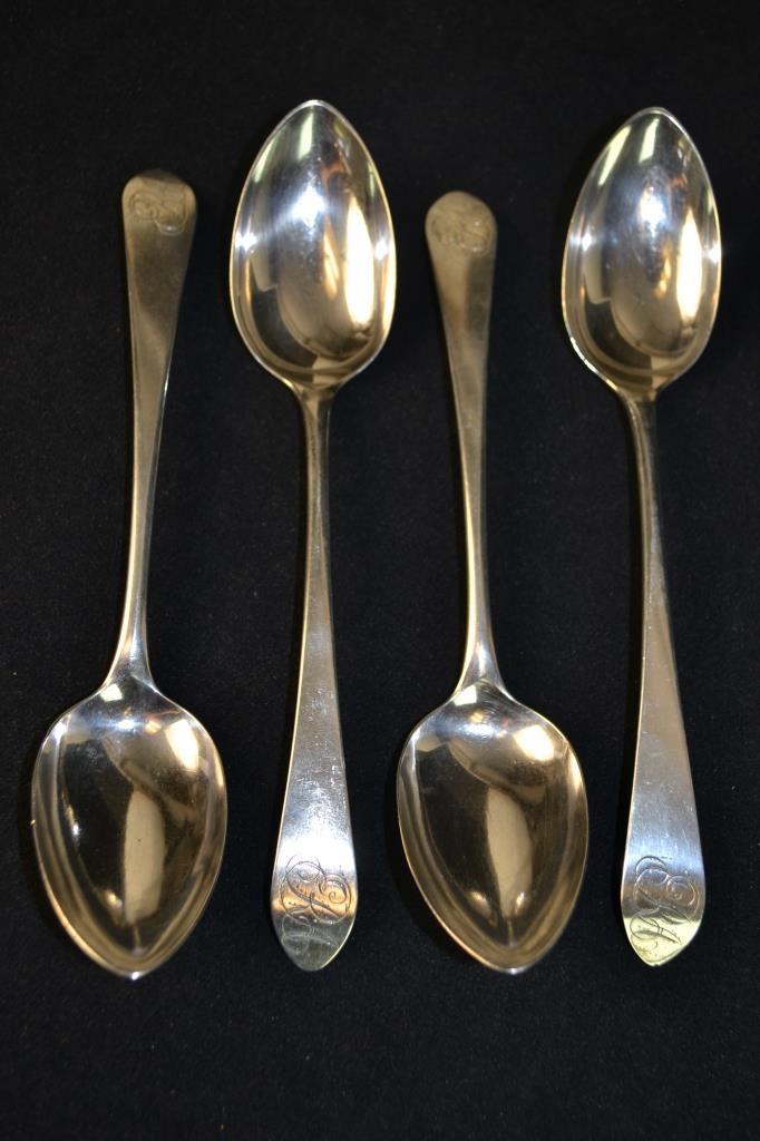Set of 4 New York Coin Silver Serving Spoons 1805 (1 of 3)