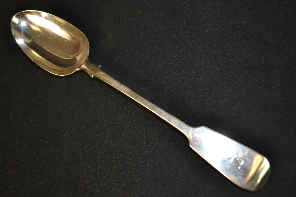 19th C London Sterling Silver Stuffing Spoon Adams (1 of 3)