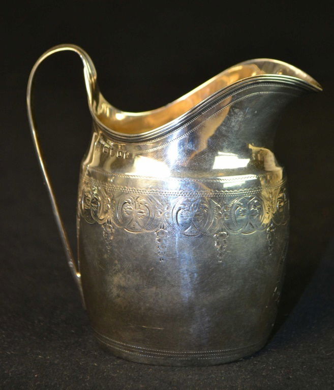 18th C London Silver Creamer Urquhart & Hart (1 of 3)